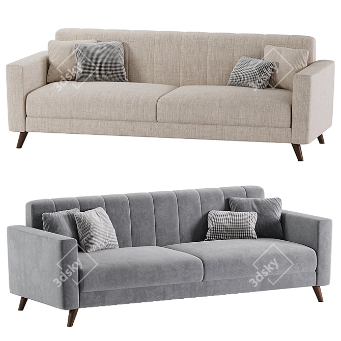 Space-Saving Loft Triple Bed Sofa 3D model image 1