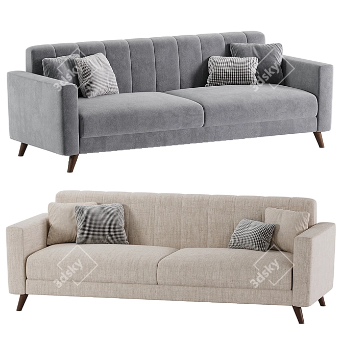 Space-Saving Loft Triple Bed Sofa 3D model image 4