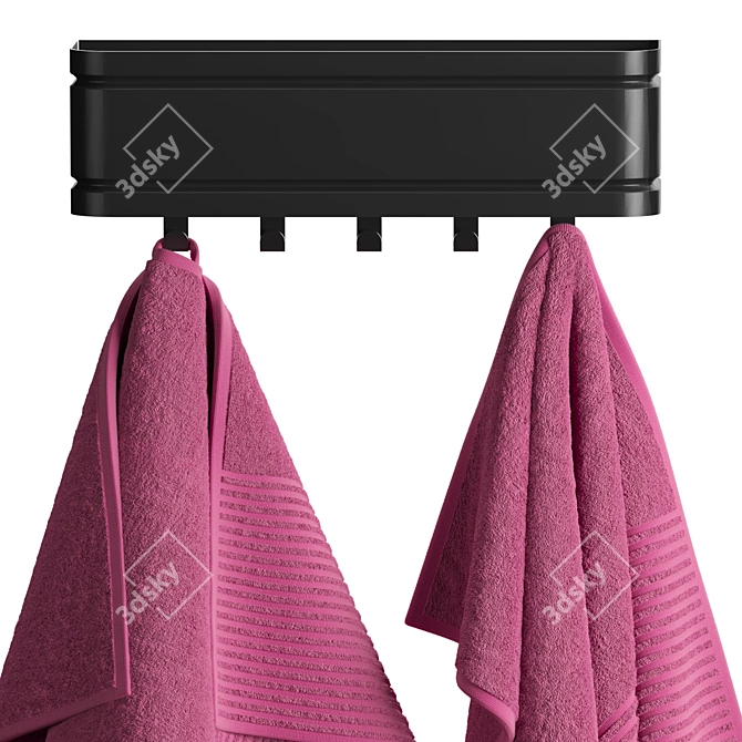 LILLASJÖN Hanging Shelf with Hooks 3D model image 3