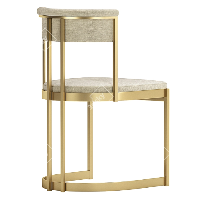 Elegant Black Velvet Dining Chair 3D model image 3