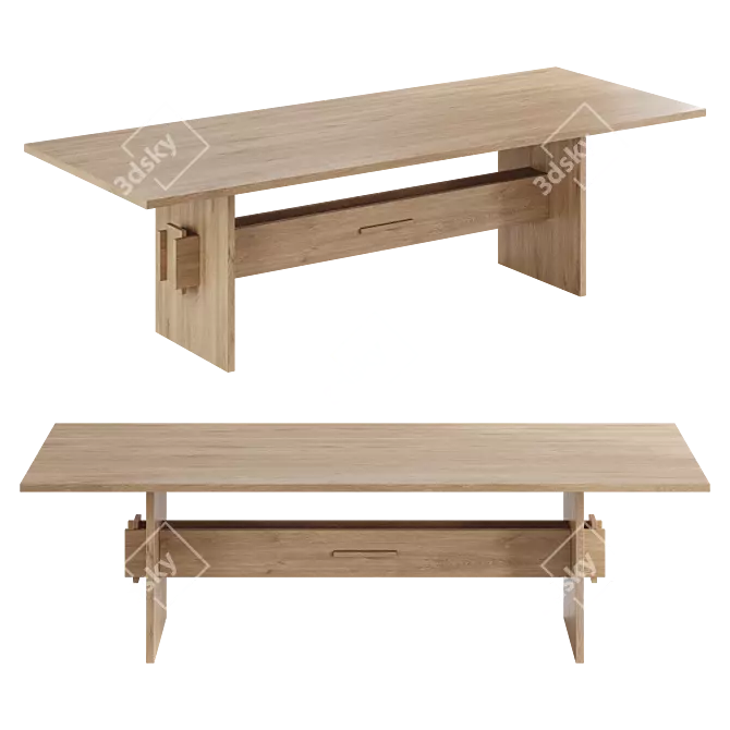 Sleek Modern Utzon Table #2 3D model image 1
