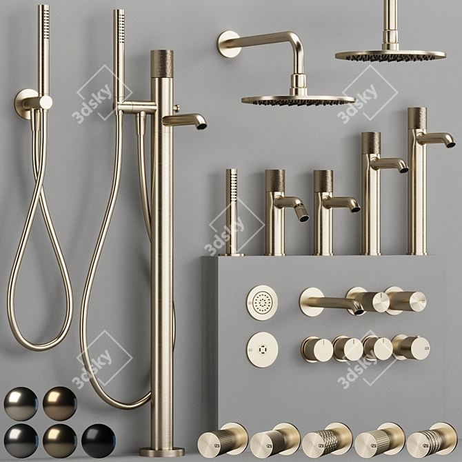 Modern GESSI HABITO Faucet Collection 3D model image 4