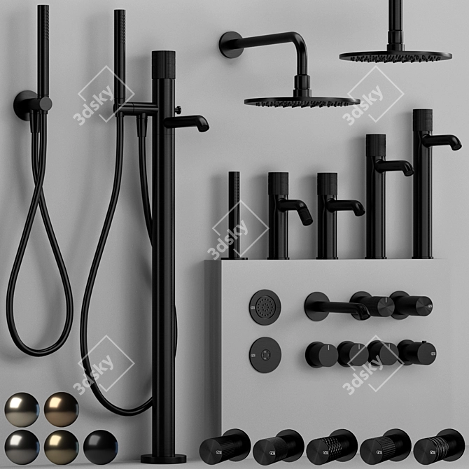 Modern GESSI HABITO Faucet Collection 3D model image 5