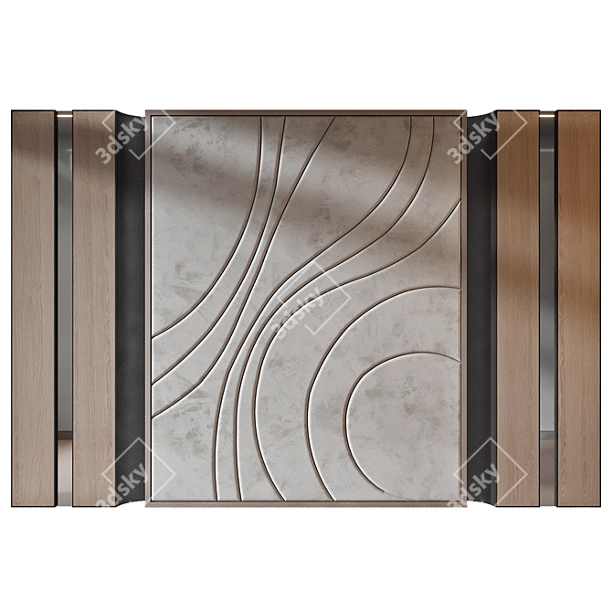 Wood Fabric Wall Panels Set 3D model image 4