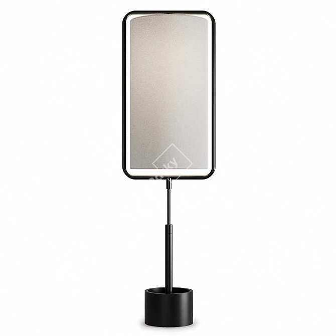 Sleek Steel & Linen Table Lamp 3D model image 2
