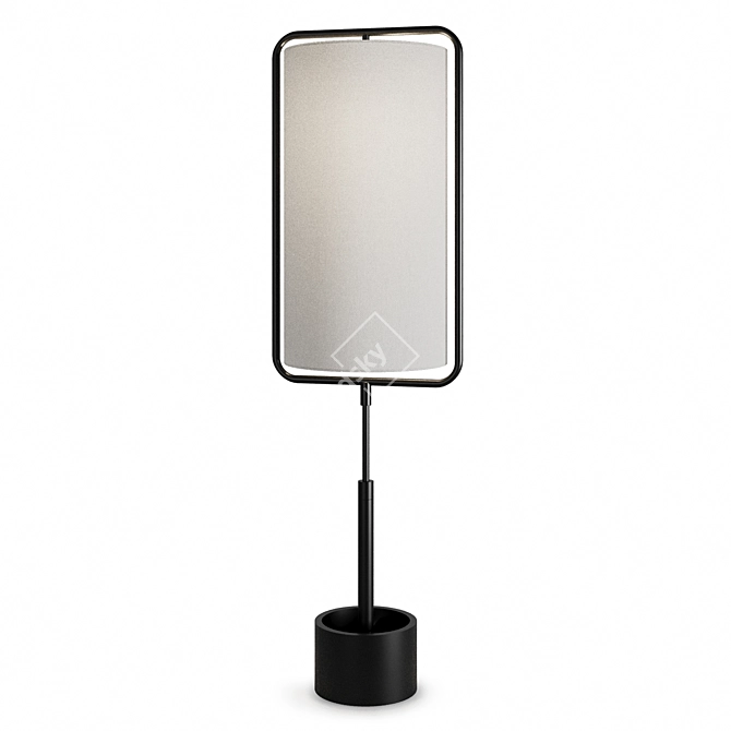 Sleek Steel & Linen Table Lamp 3D model image 4