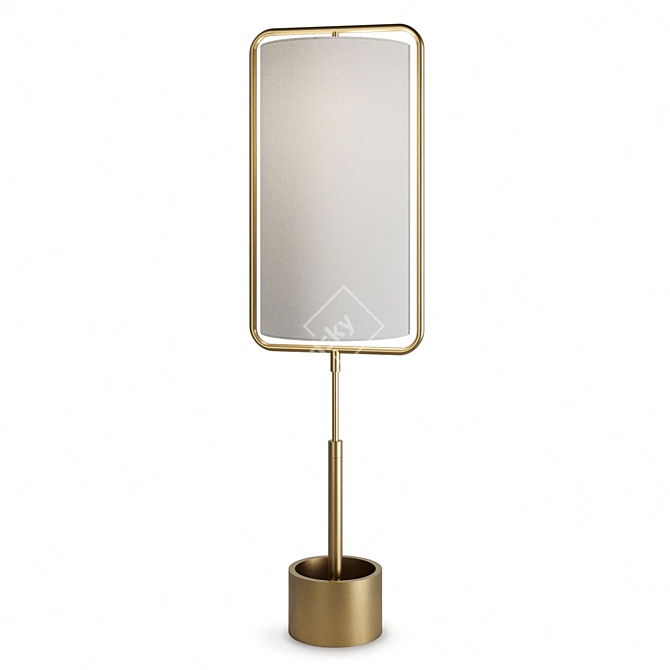 Sleek Steel & Linen Table Lamp 3D model image 5