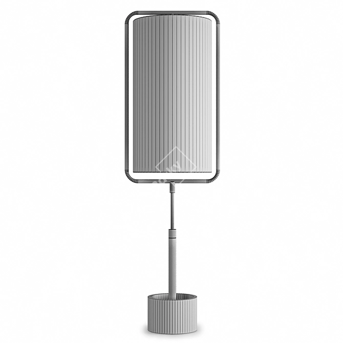 Sleek Steel & Linen Table Lamp 3D model image 6