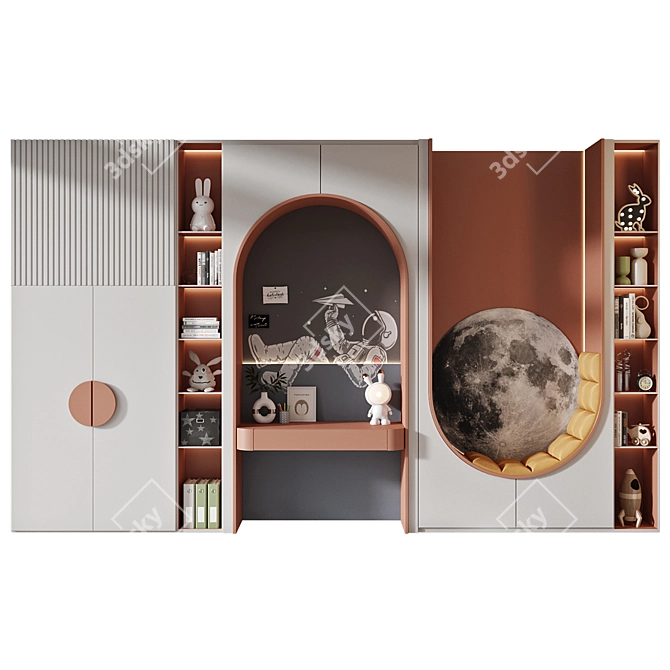 Custom Furniture Composition with Decor 3D model image 4