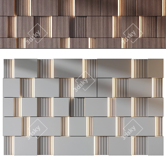 Modern Wall Panel 3D Model 3D model image 4