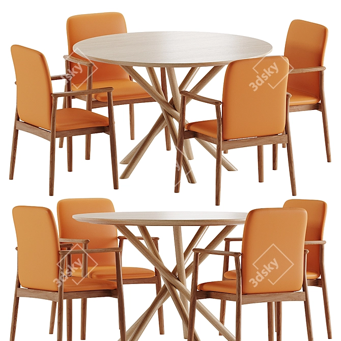 Versatile Dining Set 108 3D model image 4