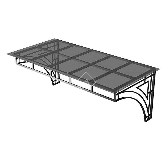 Sleek Black Canopy Loft Bed 3D model image 3