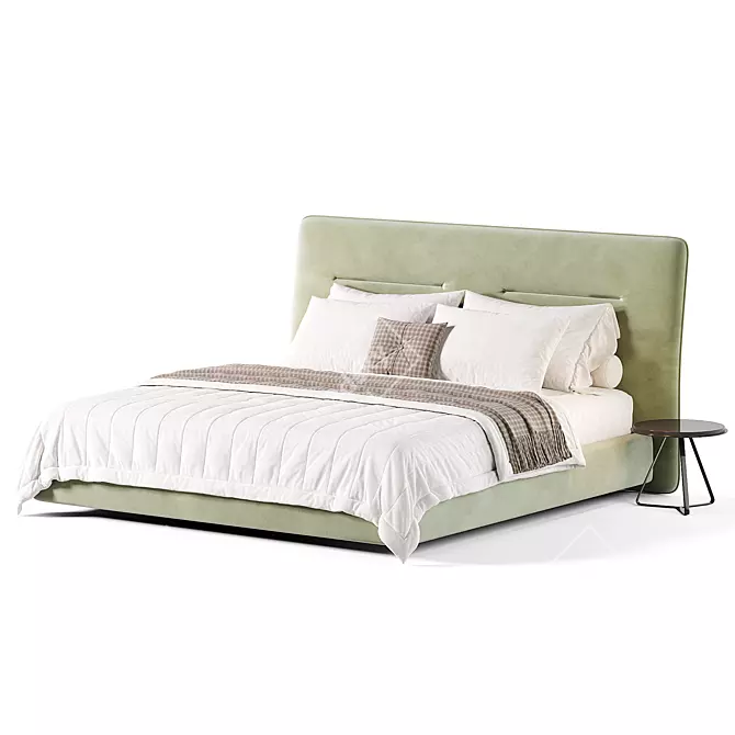 Elegant Helen Bed in Millimeters 3D model image 2