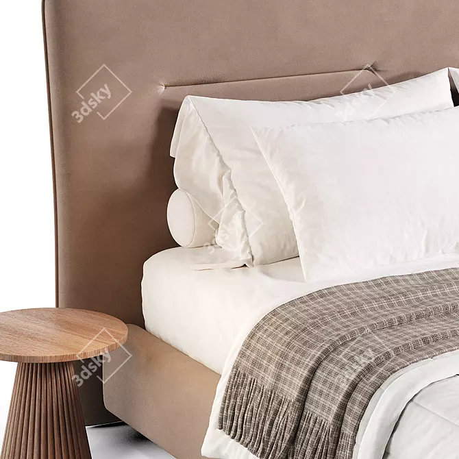 Elegant Helen Bed in Millimeters 3D model image 3