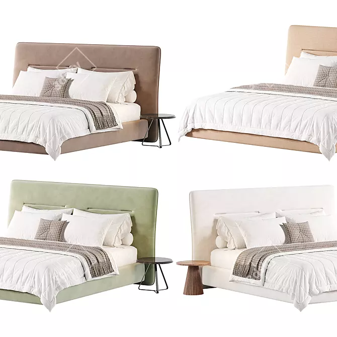 Elegant Helen Bed in Millimeters 3D model image 4