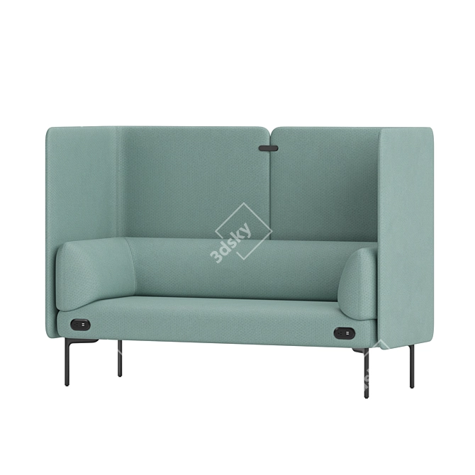 Haworth Cabana 2-Seater Modular Sofa 3D model image 2