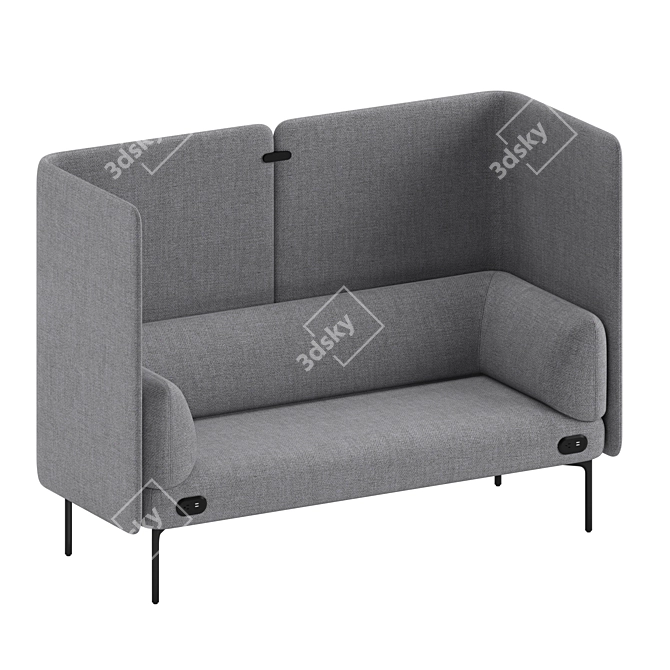 Haworth Cabana 2-Seater Modular Sofa 3D model image 3