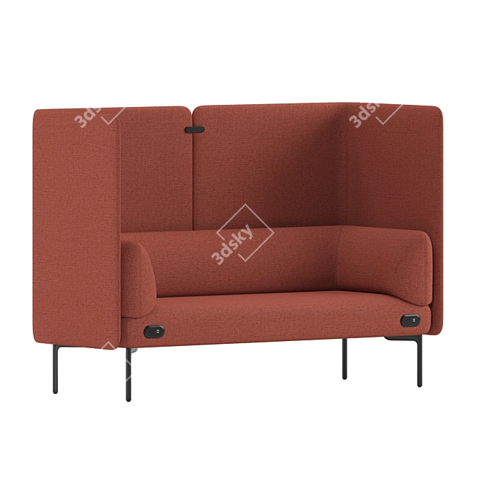 Haworth Cabana 2-Seater Modular Sofa 3D model image 4