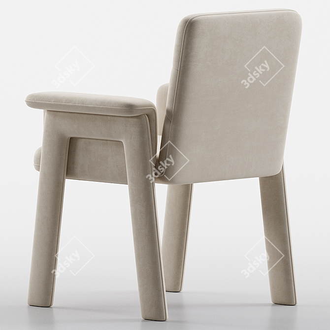 Elegant Velvet Upholstered Dining Chairs 3D model image 3