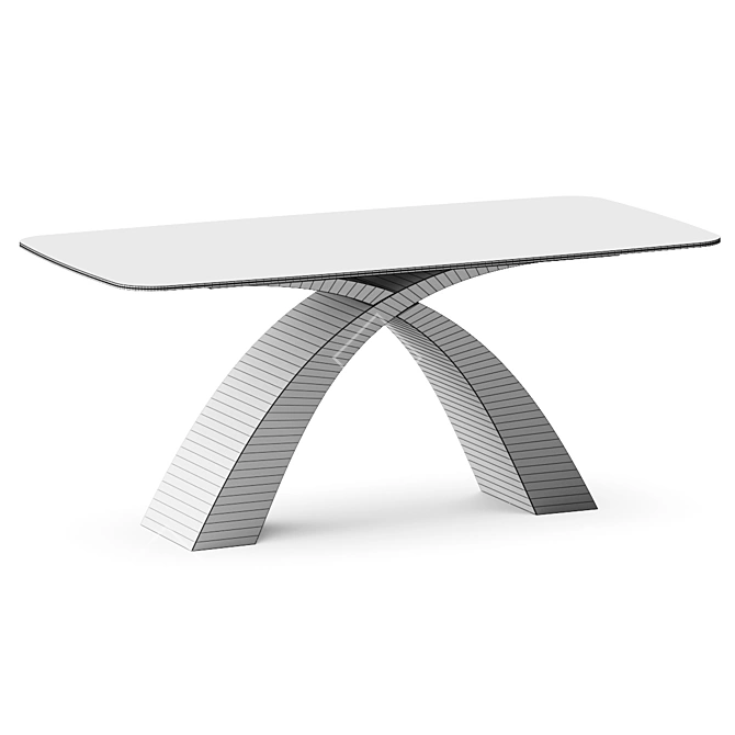 Minimalist Contemporary Dining Table 3D model image 3