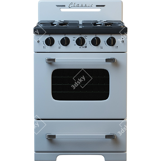 Vintage Charm Gas Range 3D model image 3