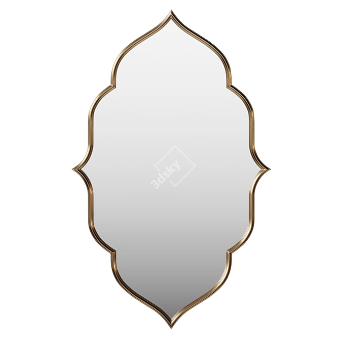 Evangeline Gold Metal Wall Mirror 3D model image 1