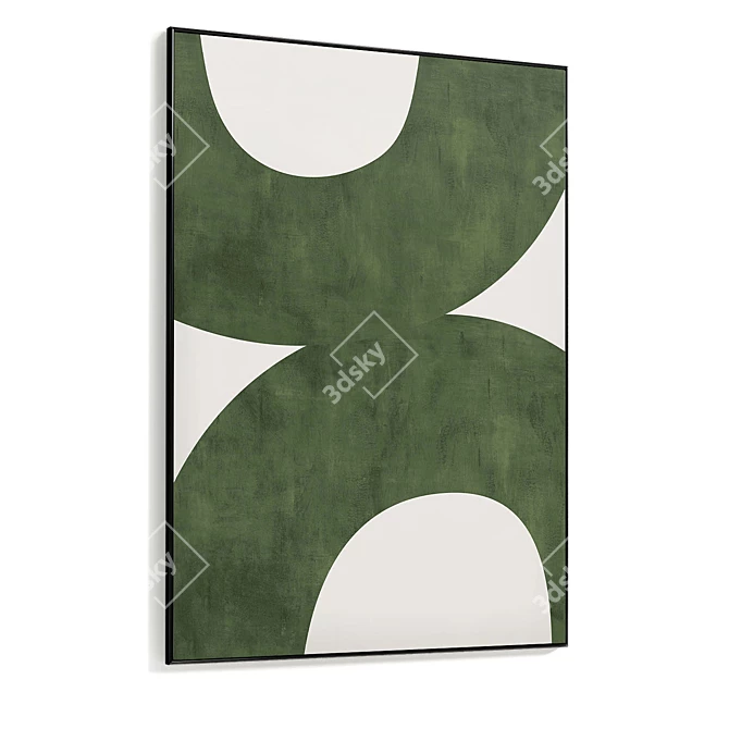 Plaster Dual Photo Frame with 2 Woods & 3 Metals 3D model image 4