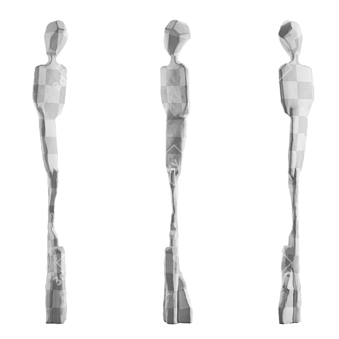 Abstract Human Stone Sculpture 3D model image 6