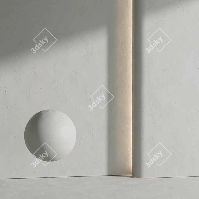 Beige Decorative Plaster Material 3D model image 3