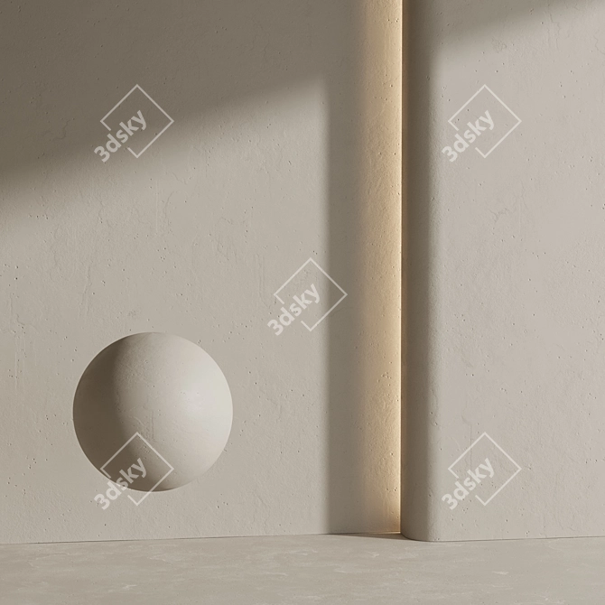 Beige Decorative Plaster Material 3D model image 6