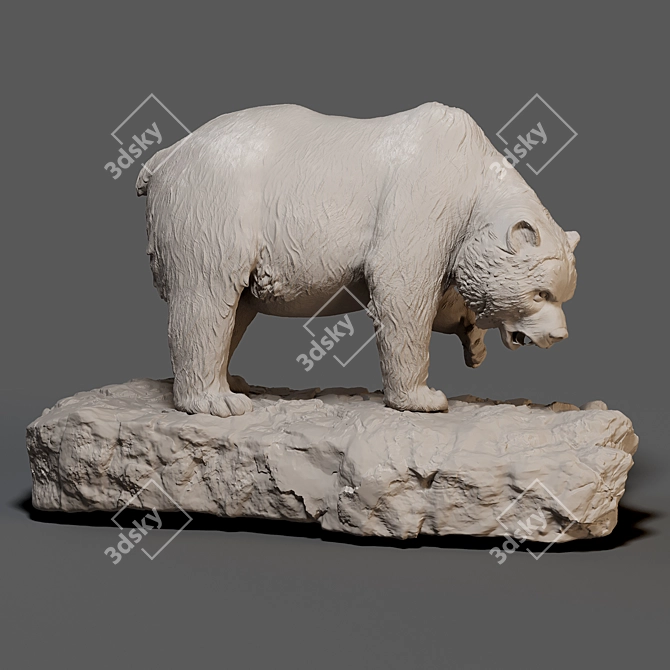 Bear Sculpture 3D Model 3D model image 4