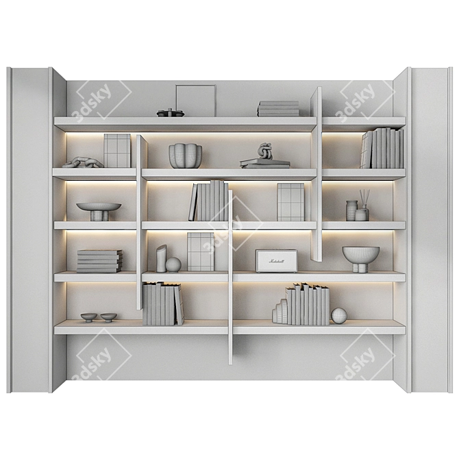 Modern Bookcase 3D Model 3D model image 5