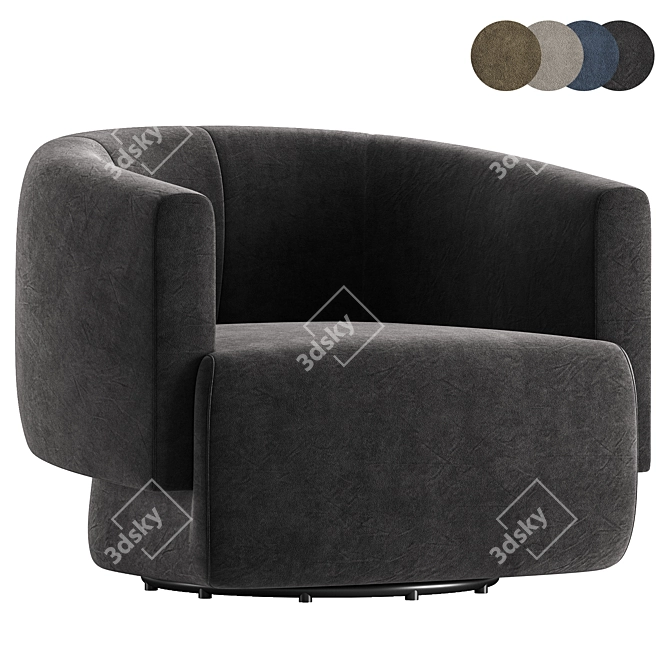 Elegant Hamlin Swivel Chair 3D model image 2