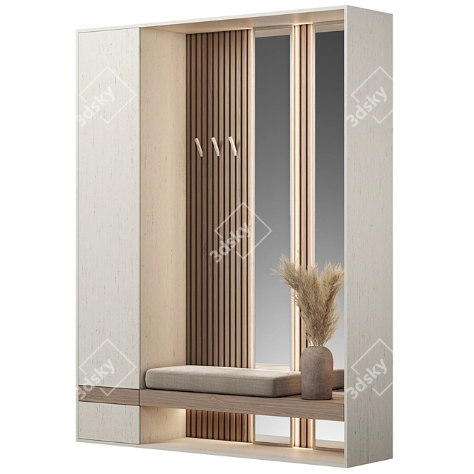 Versatile Hallway Cabinet Set 3D model image 2