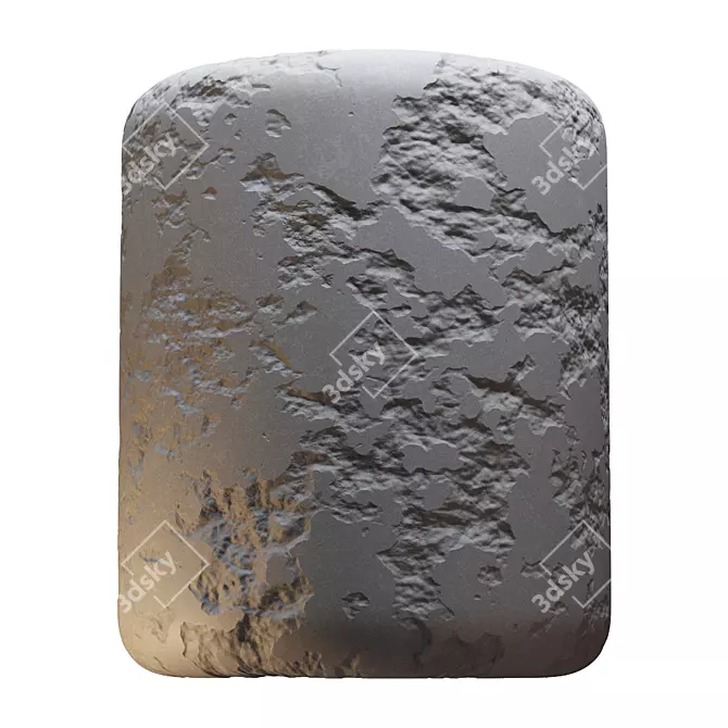 PBR Damaged Concrete Cylinder Texture 3D model image 1