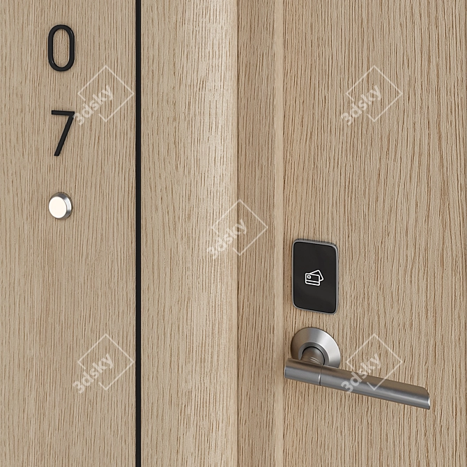 Modern Hotel Door 003 3D model image 2