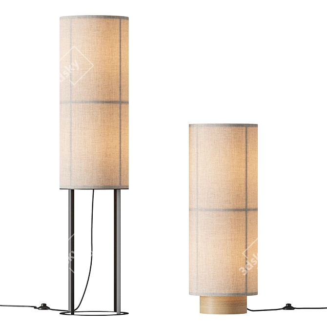 Elegant Hashira Floor Lamp 3D model image 1