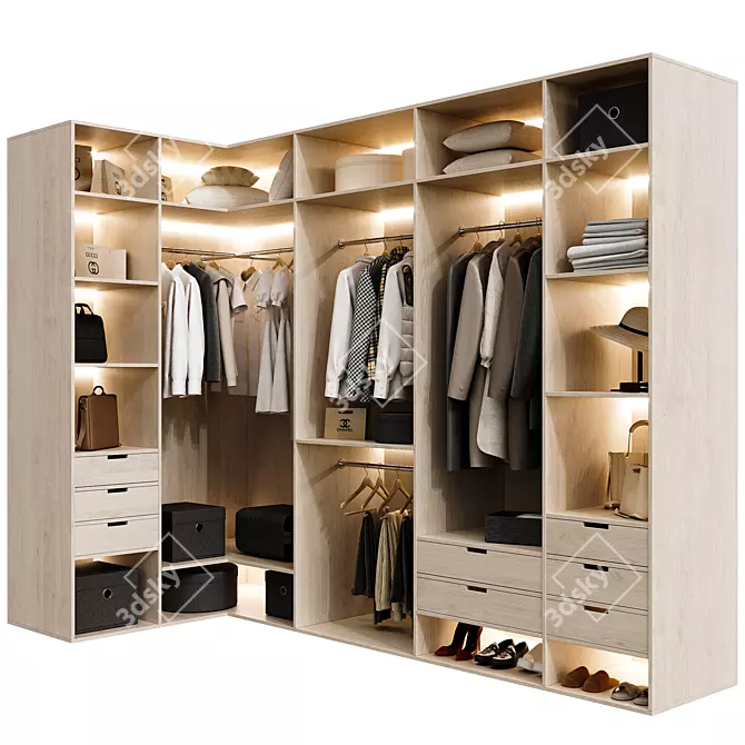 Modern Wardrobe Model 229 3D model image 1