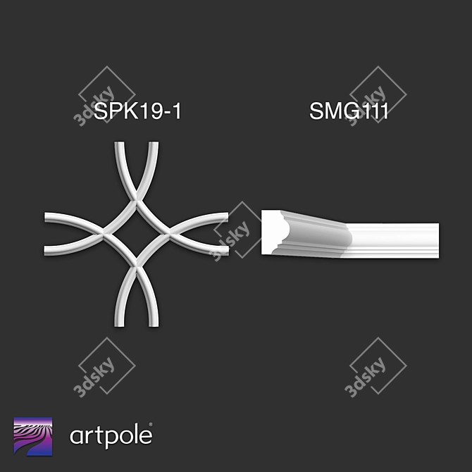 Decorative Gypsum Ceiling Kit SPK19 3D model image 2