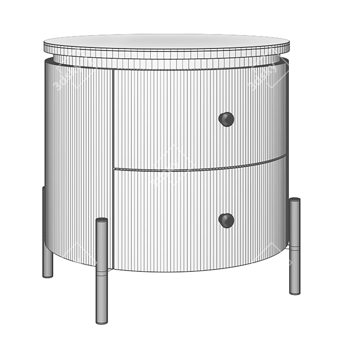 Caramel Bedside Table by Woodenkors 3D model image 4