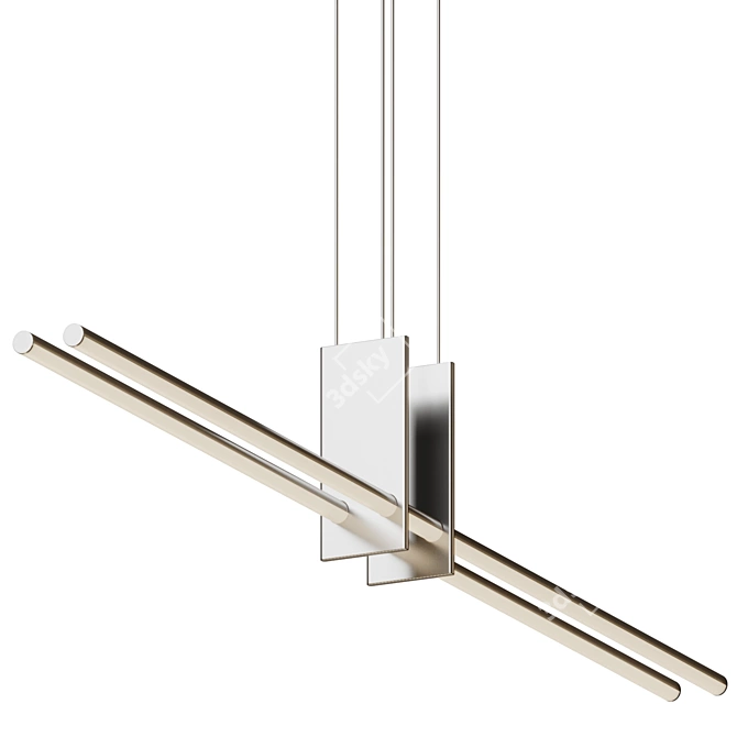 Sleek Contemporary Linear LED Pendant 3D model image 2