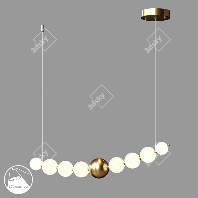 Twin Pearls Chandelier Pendant Light 3D model image 1