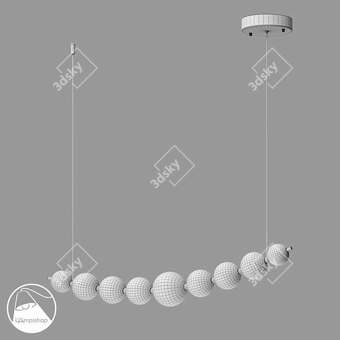 Twin Pearls Chandelier Pendant Light 3D model image 2