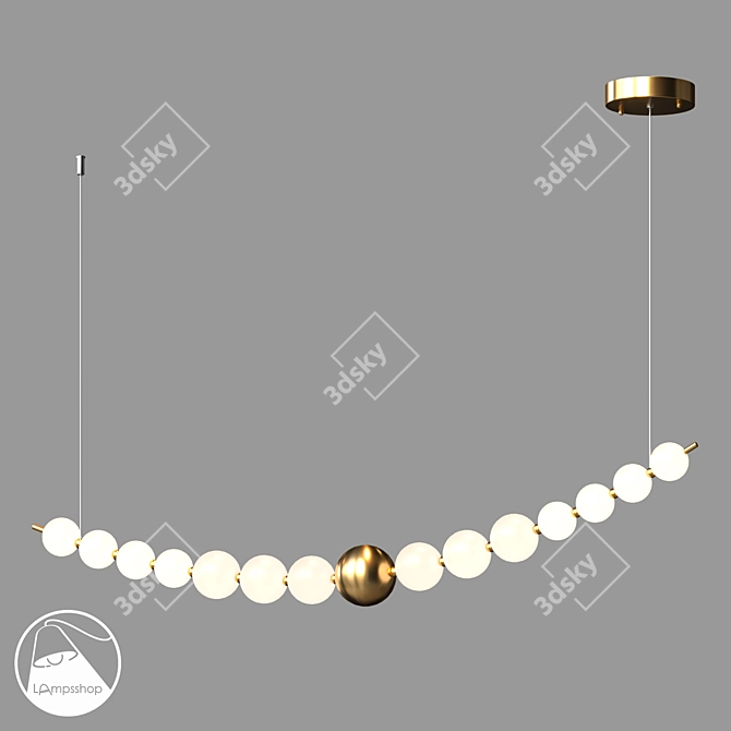 Twin Pearls Chandelier Pendant Light 3D model image 3