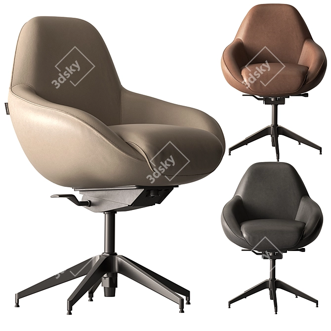 Elegant Roche Bobois Desk Chair 3D model image 1