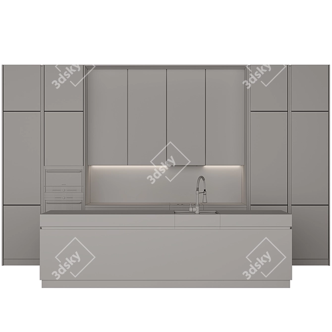 Modern Island Kitchen Set	BufferedReader 3D model image 4