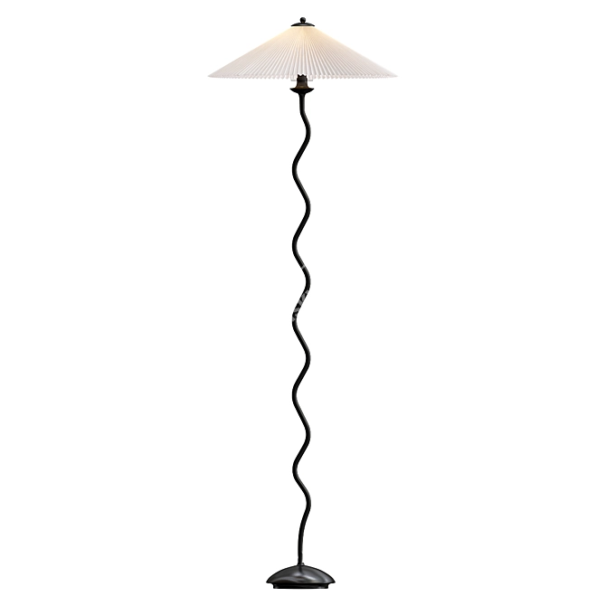 Chic Pleated Floor Lamp 3D model image 1