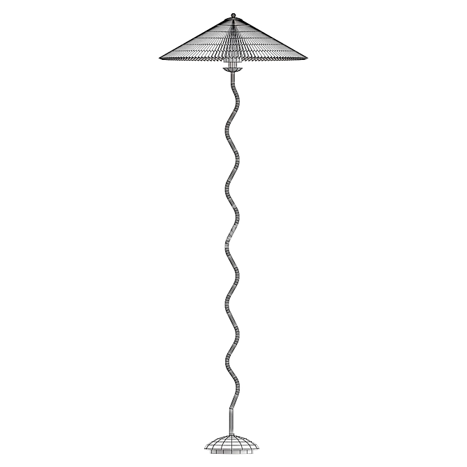 Chic Pleated Floor Lamp 3D model image 2