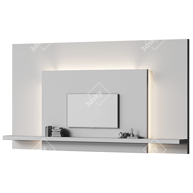 Stone Surface Minimalist TV Wall 3D model image 6