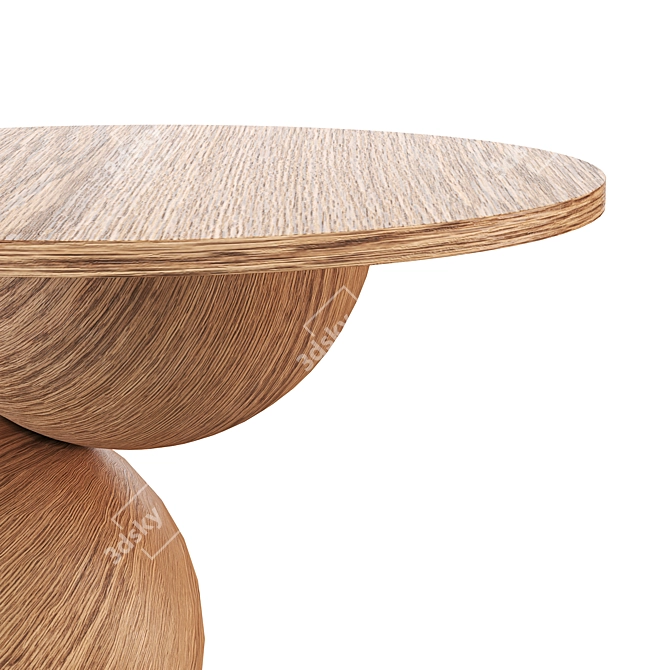 Aogashima Oak Lacquered Table 3D model image 2